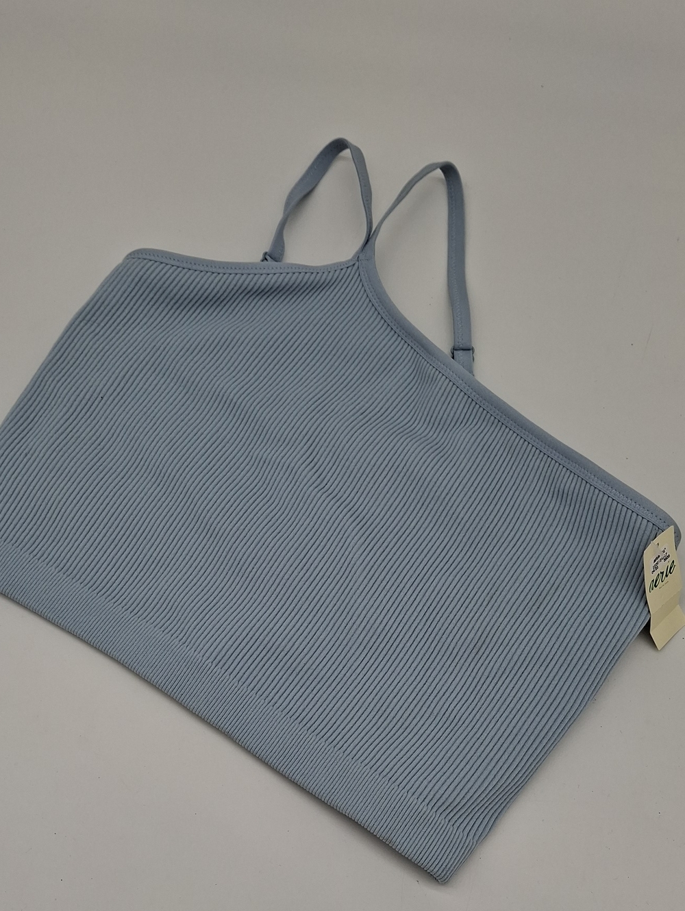 Aerie Seamless One-Shoulder Longline Bralette Light Blue XL